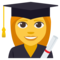 Woman Student emoji on Emojione